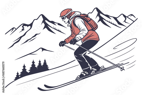 skier on a ski slope