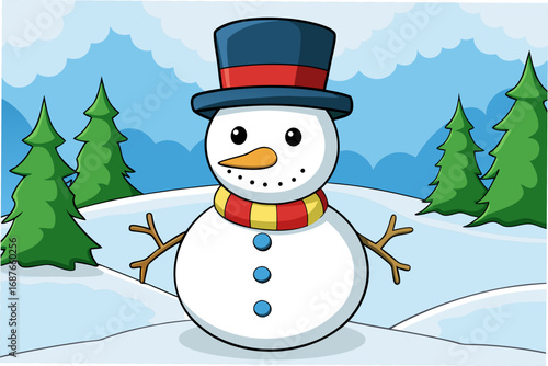 snowman in the woods