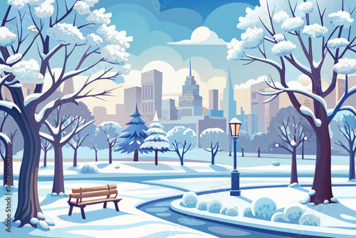 winter landscape with trees and snow