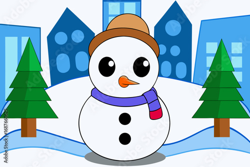 snowman in the snow