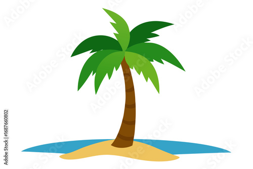 tropical island with palm tree