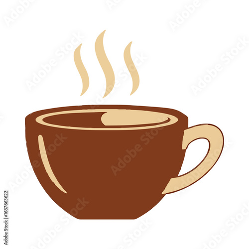 Coffee Cup – Flat Icon – Brown Beige