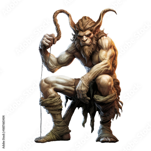 satyr with long horns