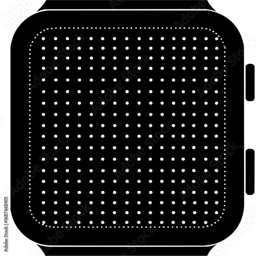 Black smart watch vector illustration with dot pattern for technology and wearable device design needs