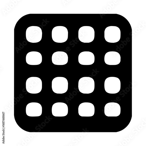 App launcher icon menu grid square application interface dashboard settings options navigation black and white