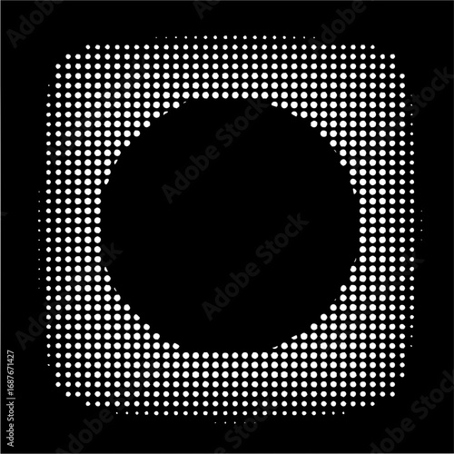 Black and white halftone pattern square and circle design vector illustration graphic resource template asset