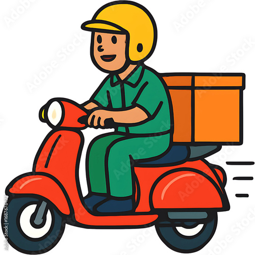 Scooter Delivery A Vector Illustration of Speedy Service