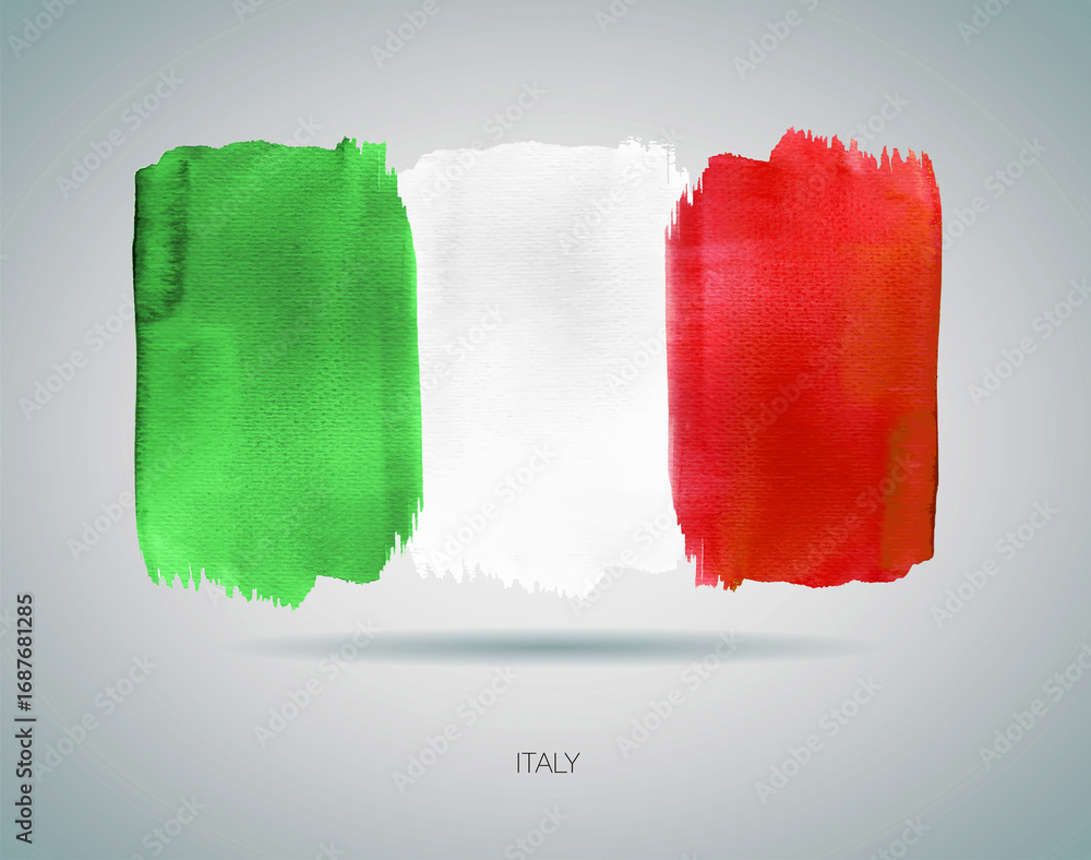 Naklejka premium Flag of Italy watercolor vector illustration