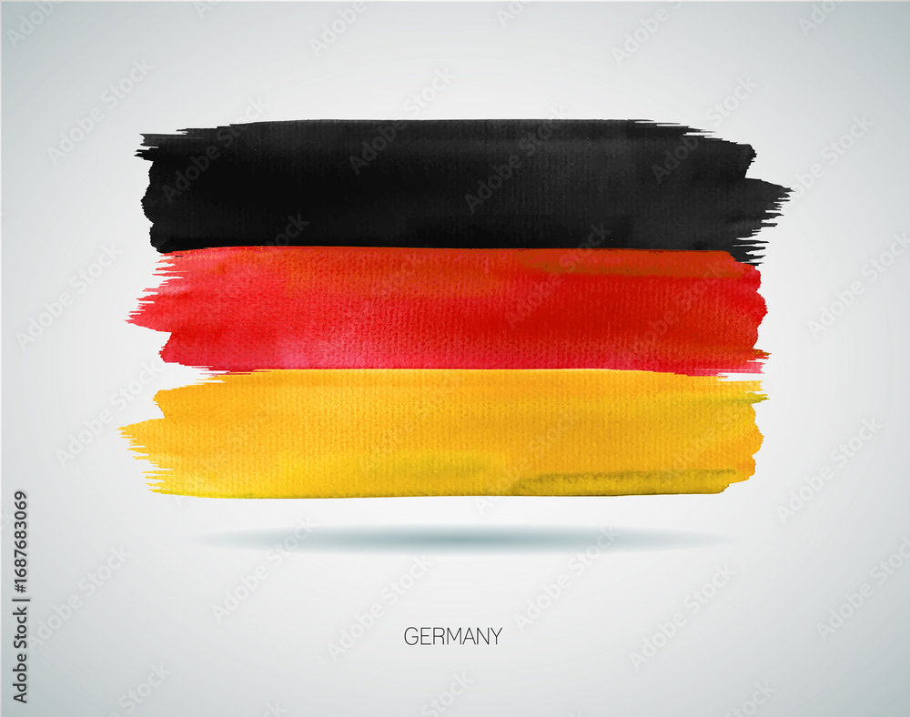 Obraz premium Watercolor illustration of the flag of Germany