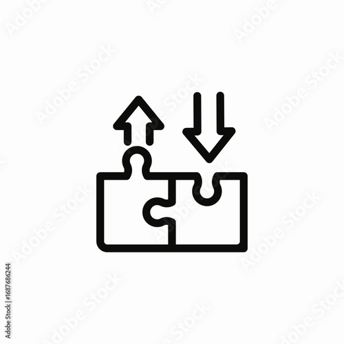 puzzle piece exchange icon sign vector