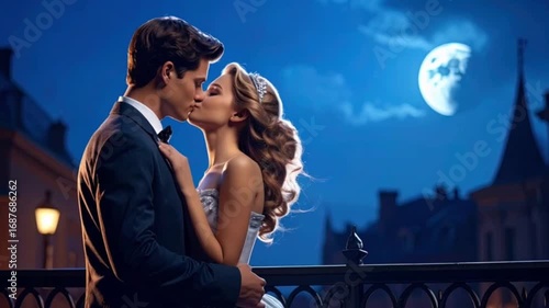 A cinematic and emotional romantic scene of a loving couple passionately kissing each other, captured with dramatic lighting and artistic detail to highlight intimacy, affection and deep love