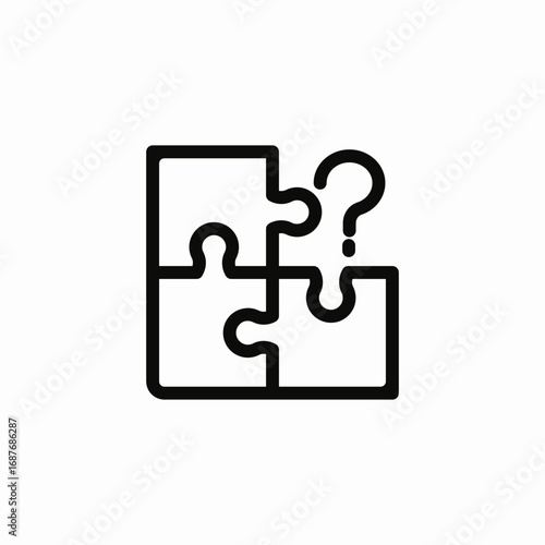 question mark puzzle icon sign vector
