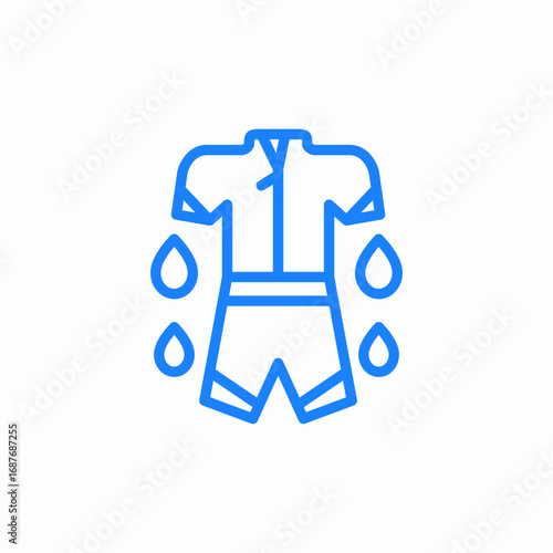 wet sports clothes icon sign vector
