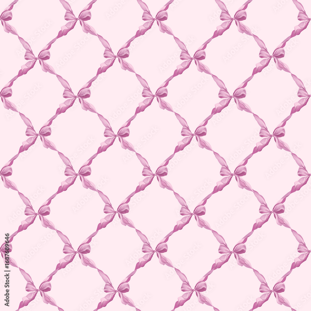Fototapeta premium Pink bow elegant pattern