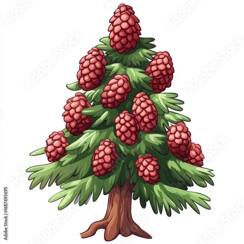Sweet summer berries, ripe on a branch with green leaves, create a seamless pattern of healthy, red and black fruit