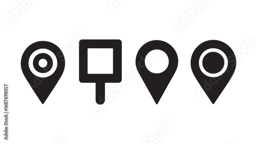 Location Map Pin Icons GPS, Navigation, and Place Markers