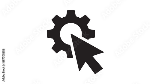 Cursor clicking gear icon settings, options, configuration, customization, control, management, interface, technology, repair, maintenance, support, engineering, development, proce