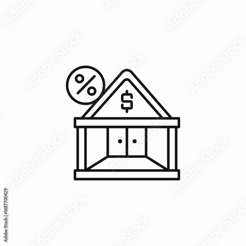 bank interest rate icon sign vector