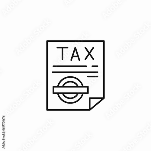 document with tax icon sign vector