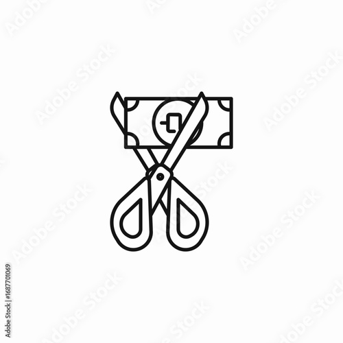 financial cuts money icon sign vector