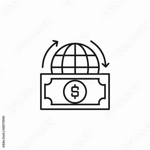 global money transfer icon sign vector