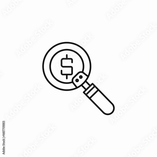 money investigation magnifying icon sign vector