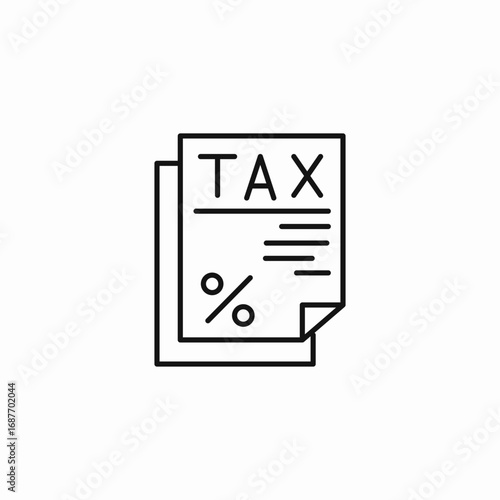 papers with tax icon sign vector