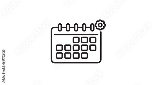 Calendar with Gear Icon - Scheduling, Planning, and Time Management