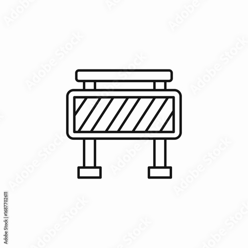 striped roadblock barrier icon sign vector