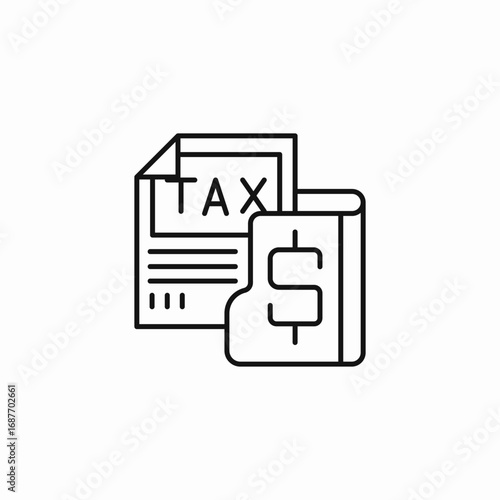 tax document bill icon sign vector