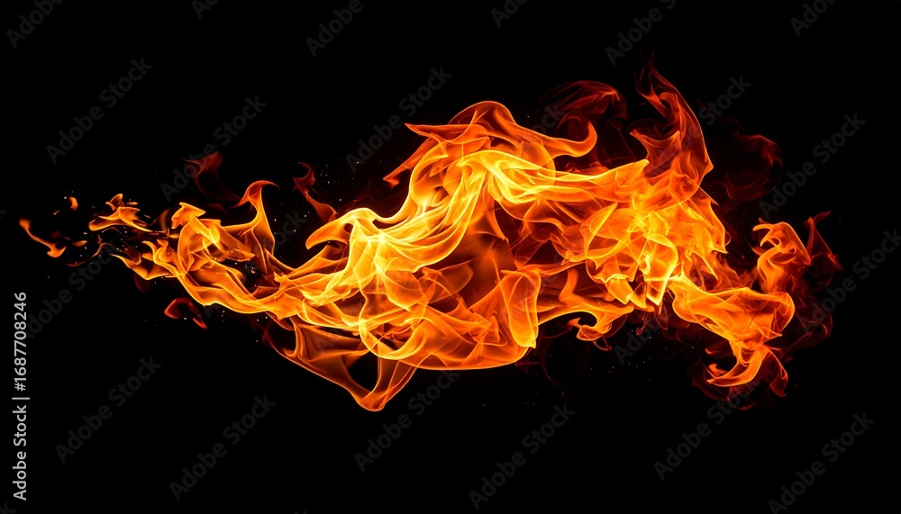 Fototapeta premium Abstract flames on black background