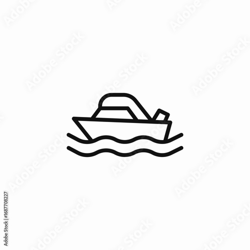 motor boat yacht icon sign vector