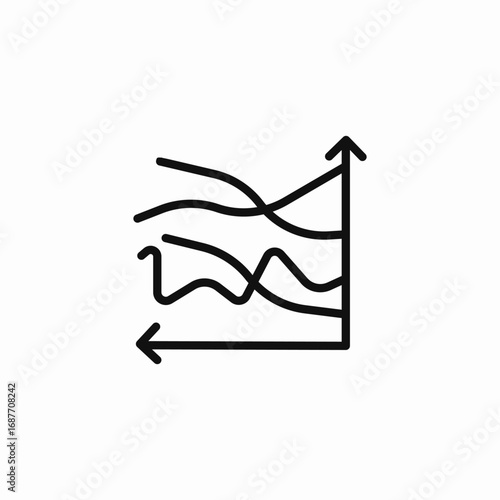 multiple line chart icon sign vector