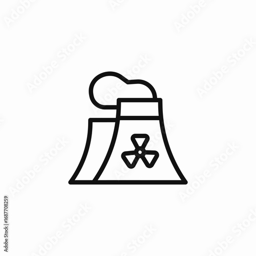 nuclear energy plant icon sign vector
