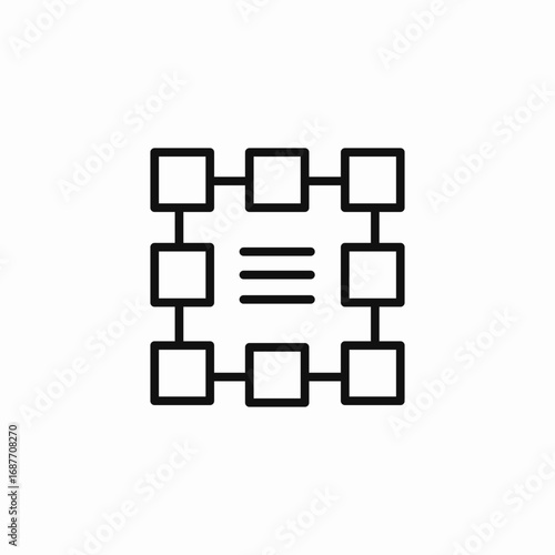network data diagram icon sign vector