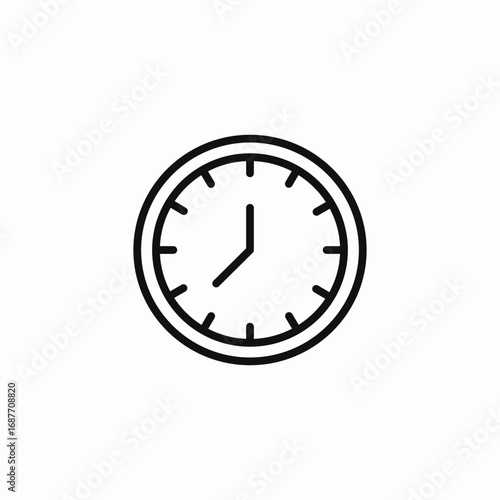simple wall clock icon sign vector