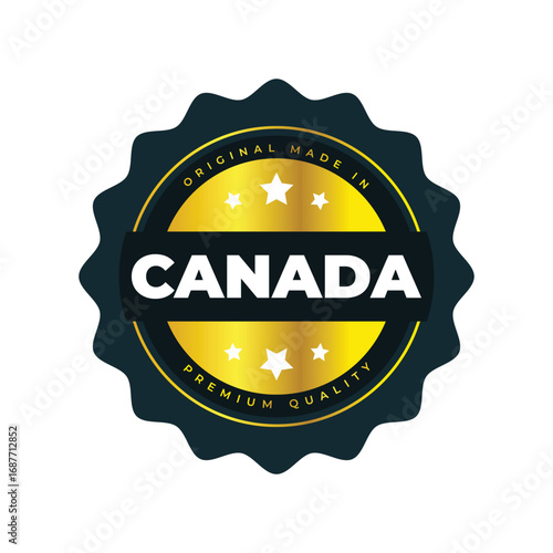 Canada Premium Quality Badge  Gold Seal Vector Graphic