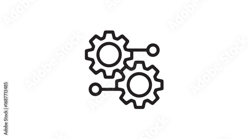 Connected Gears Teamwork, Technology, and Engineering Icon