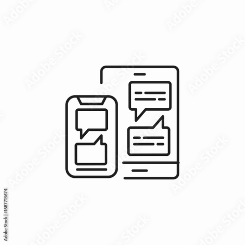 chat on smartphones icon sign vector