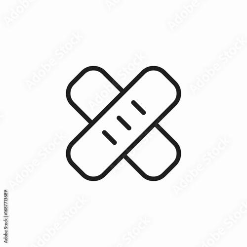 crossed adhesive bandages icon sign vector