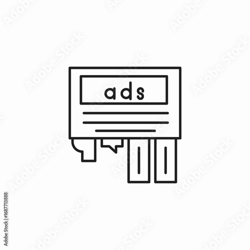 flyer with ads icon sign vector