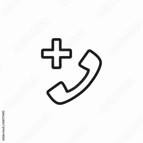 medical phone call icon sign vector
