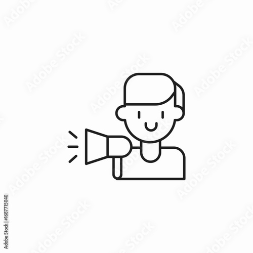 person with megaphone icon sign vector