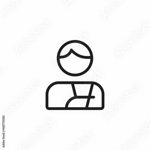person with sling icon sign vector