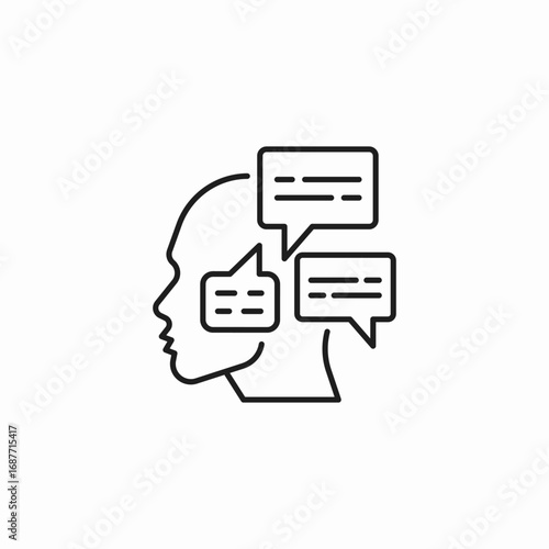 thinking chat thoughts icon sign vector