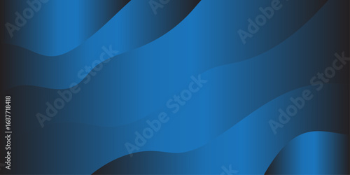 Abstract blue wave design with flowing curves and light patterns create a dynamic, colorful backdrop