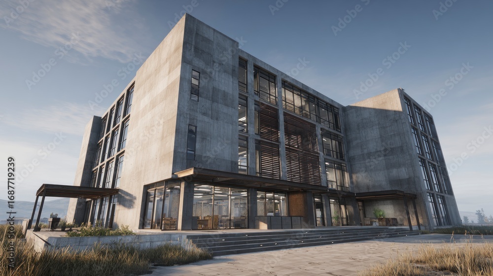 Obraz premium Modern industrial building exterior