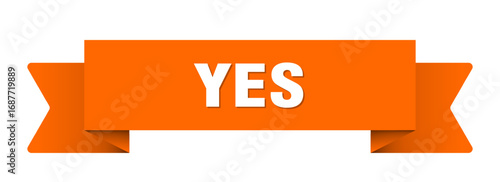 yes ribbon isolated on transparent background. yes ribbon