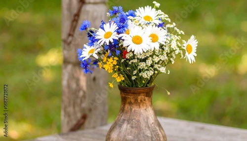 Wallpaper Mural Wildflower bouquet in rustic vase Torontodigital.ca