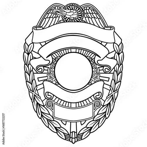 A blank badge icon with an eagle laurel wreath Vector Image